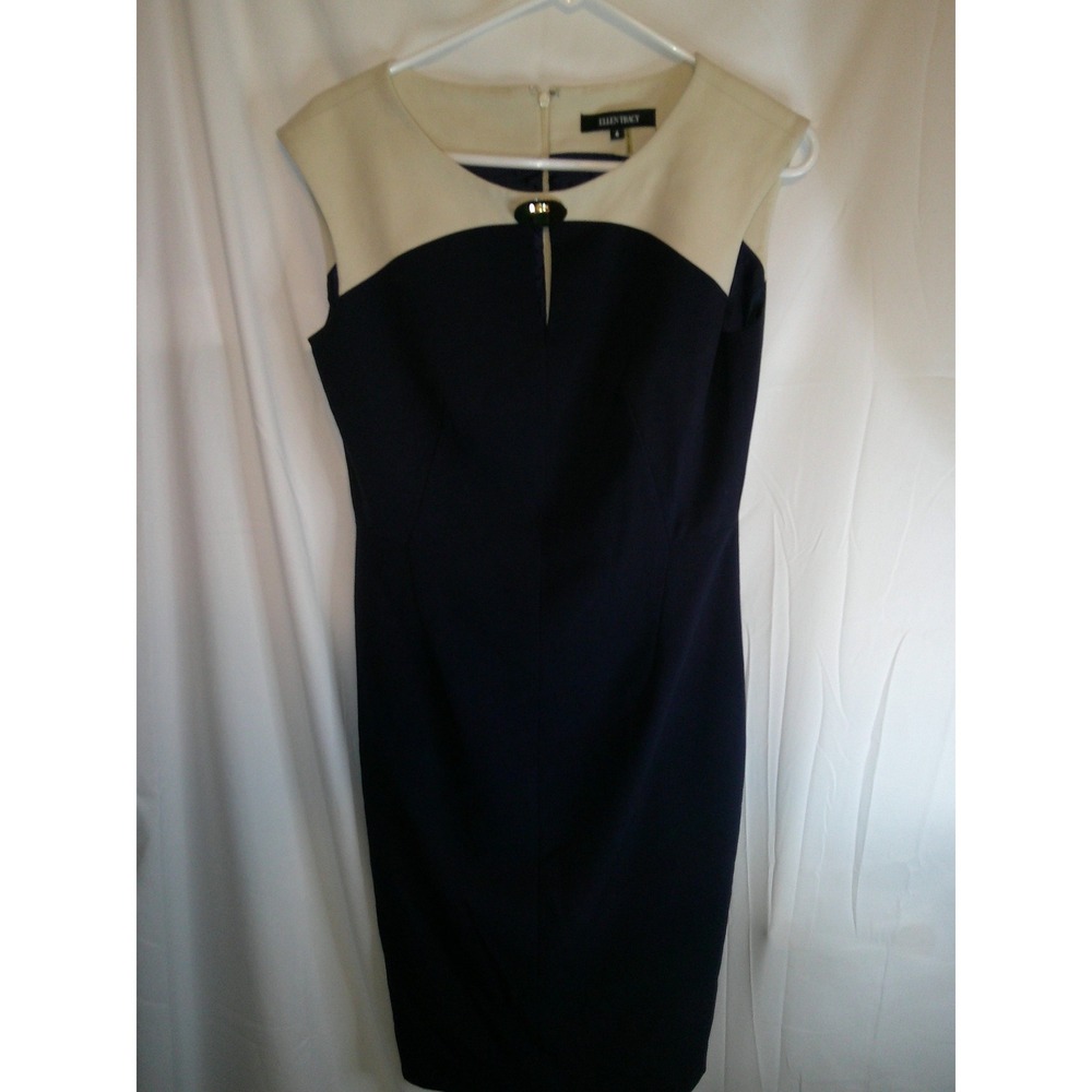 Ellen Tracy Sheath Dress‎ Color Block Sleeveless Career Workwear Size 6